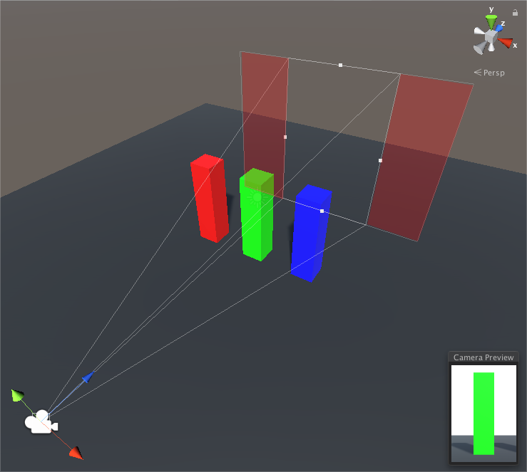 Gate Fit 设置为 Vertical：分辨率门宽高比为 0.66:1 (600 x 900 px)。胶片门宽高比为 1.37:1 (16mm)。红色区域表示 Unity 在 Game 视图中裁剪图像的位置。