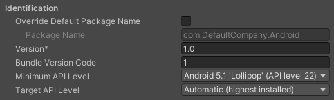 Android 平台的 Identification 设置