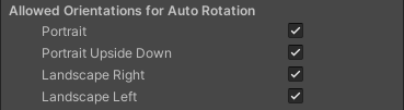 Allowed Orientations for Auto Rotation settings for Android.