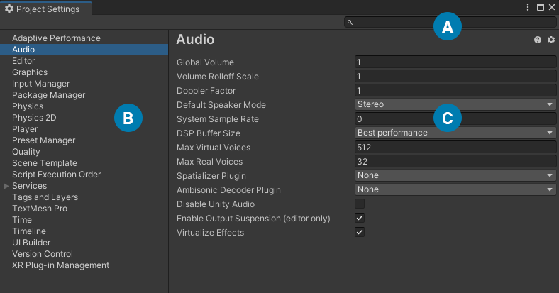 Project Settings 窗口