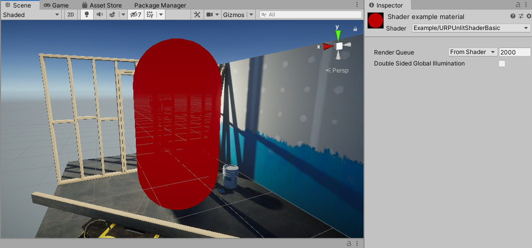 该 Shader 将 GameObject 着色为深红色