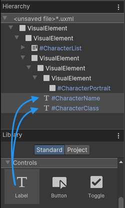 Add labels for name and class