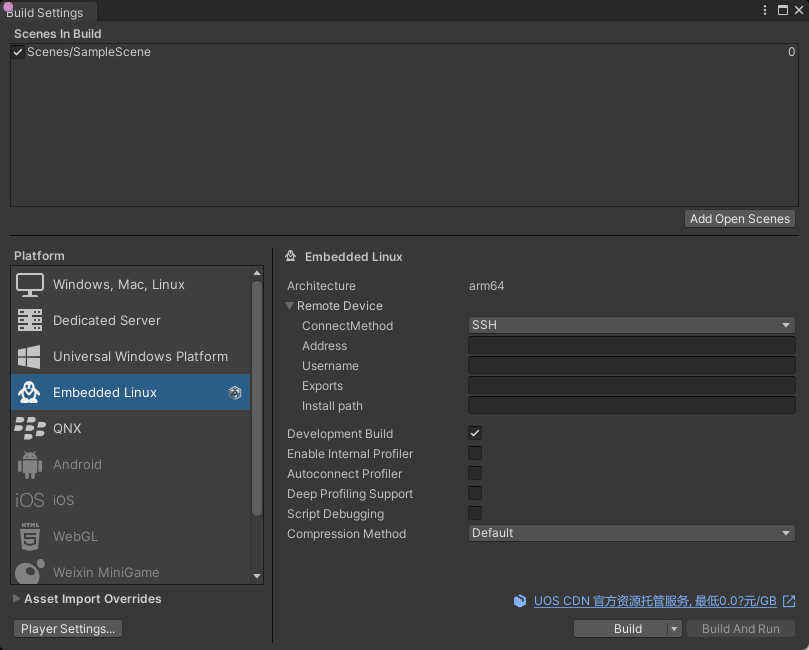 EmbeddedLinux Buildsettings