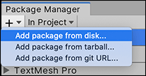 Add package from disk button