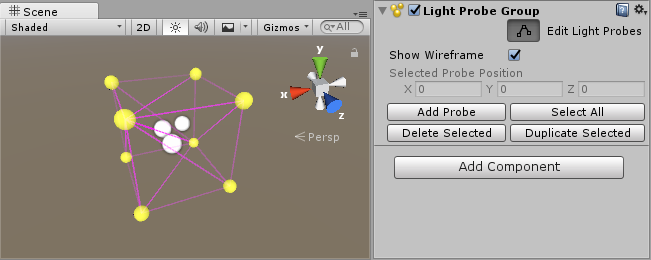The default arrangement of Light Probes.