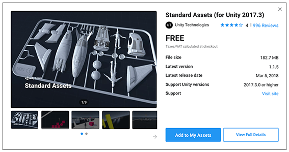 Click the Add to My Assets button to download an Asset package for free