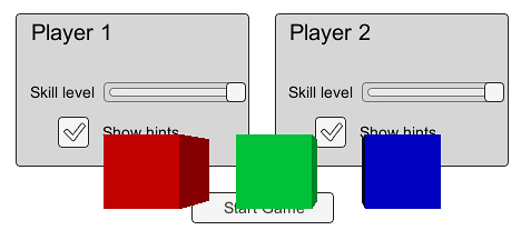 前にシーンオブジェクトがある Camera モードの UI