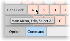 Ctrl/Cmd + A キーの組み合わせが Edit > Select All コマンドに割り当てられます。