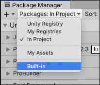 リストコンテキストを Built-in packages に切り替えます。