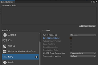 tvOS Build Settings