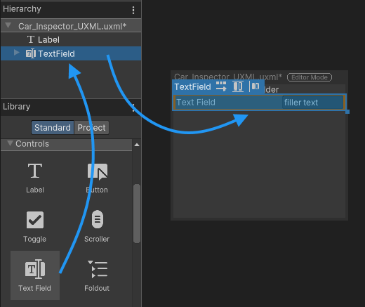 UI にテキストフィールドを加える