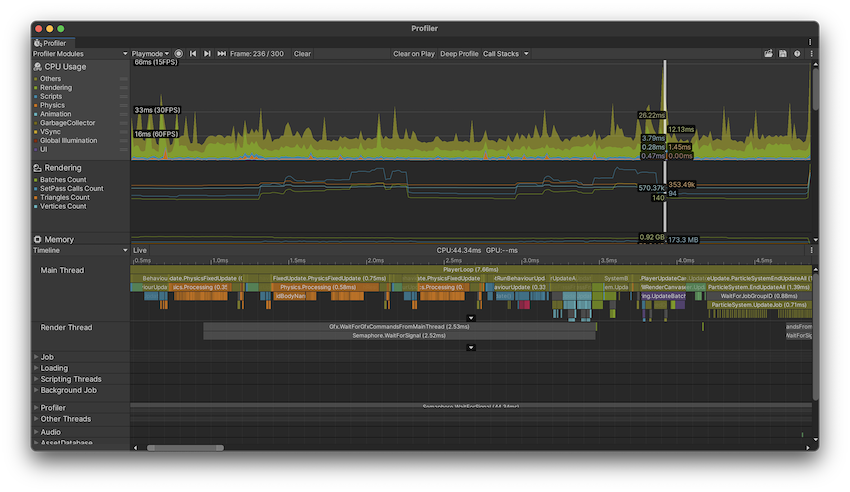 CPU Usage プロファイラーモジュール