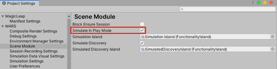 Simulate In Play Mode オプションの無効化