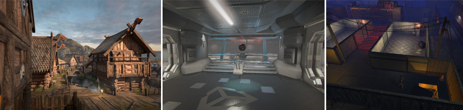 에셋 스토어에 있는 Unity 샘플 프로젝트의 3D 씬 예제