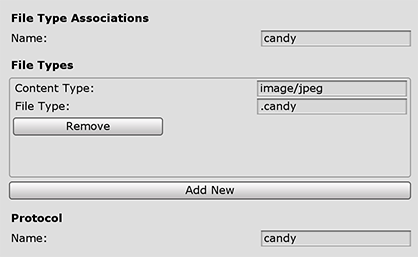 File Type Associations 섹션