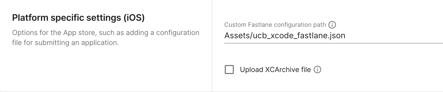 Platform specific settings