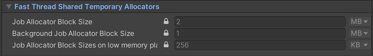 에디터용 Fast Thread Shared Temporary Allocators의 기본값
