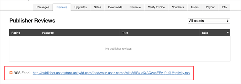 Publisher Reviews 탭에는 패키지 리뷰가 표시됩니다