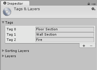 The Inspector window displaying the Tags & Layers Project Settings panel