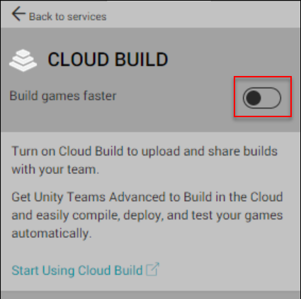 Toggle cloud build window