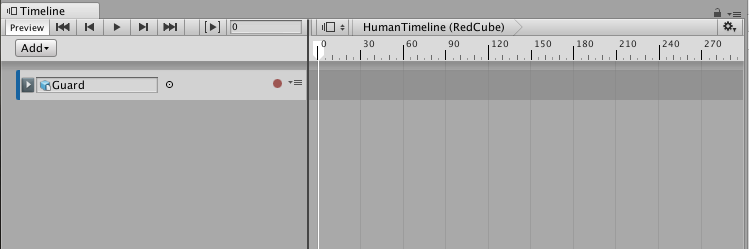For example, the Guard humanoid is bound to an empty Animation track