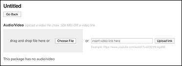 Add audio or video files or a link to online media on the Audio/Video page