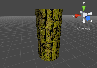 Cylinder with tree bark