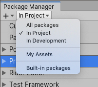 Set the scope of packages to list