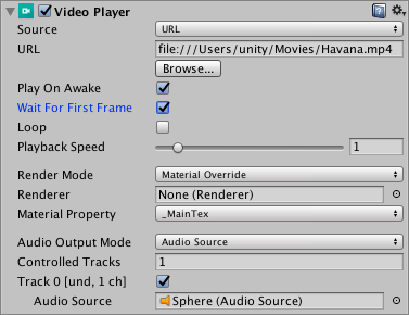 The Source field in the Video Player component