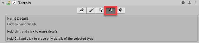 Paint Details in the Terrain Inspector
