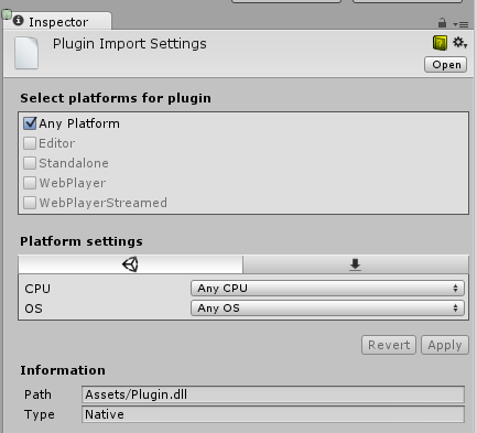 Inspector for a plugin called CustomConnection