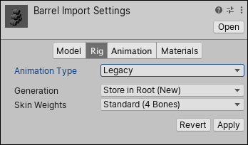 Your rig uses the Legacy Animation System
