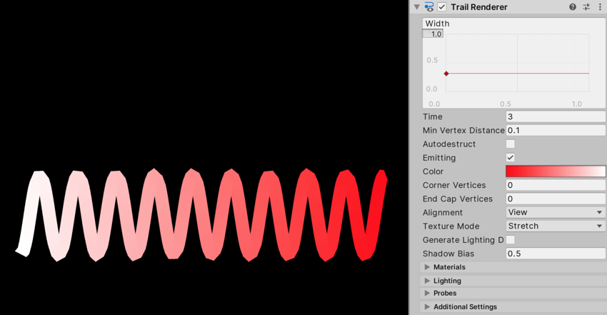 Example Trail Renderer configuration