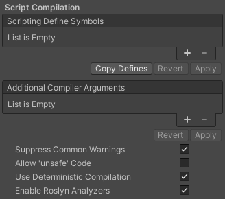 Script compilation settings for desktop platforms