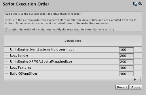 Unity Manual Script Execution Order Settings