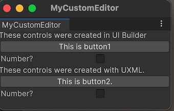 Custom Editor Window with two sets UI Controls