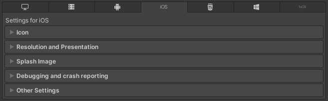 Unity - Manual: iOS Player settings