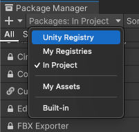 Change the context to Unity Registry